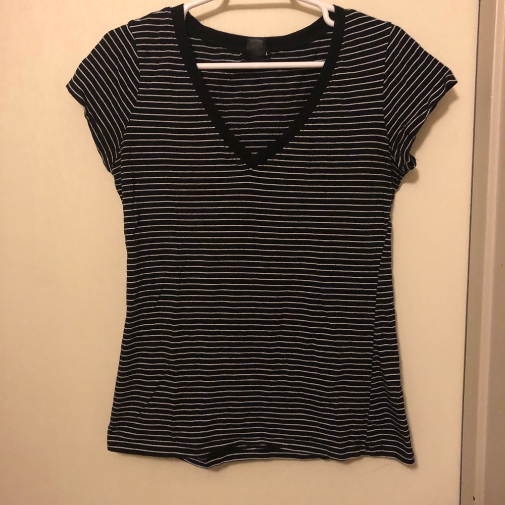 2 for $10! Black and white pinstripe t-shirt